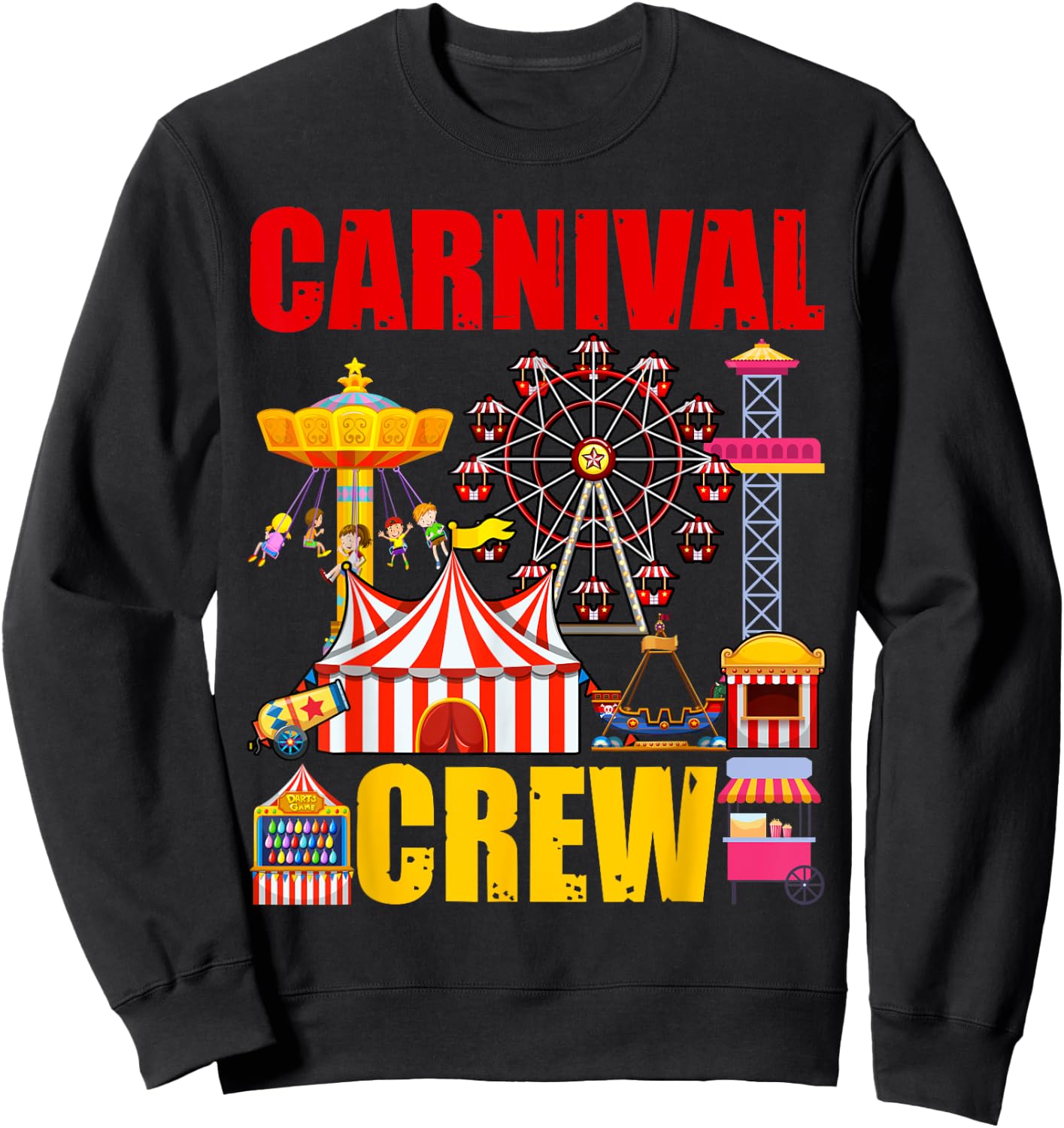 Carnival Crew Funny Circus Staff Costume Circus Theme Party Sweatshirt - Sweatshirt | Black