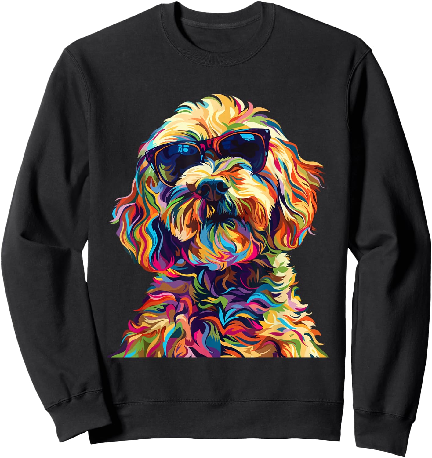 Cockapoo Lovers Design Pop Art Funny Cockapoo Dog Sweatshirt - Sweatshirt | Black
