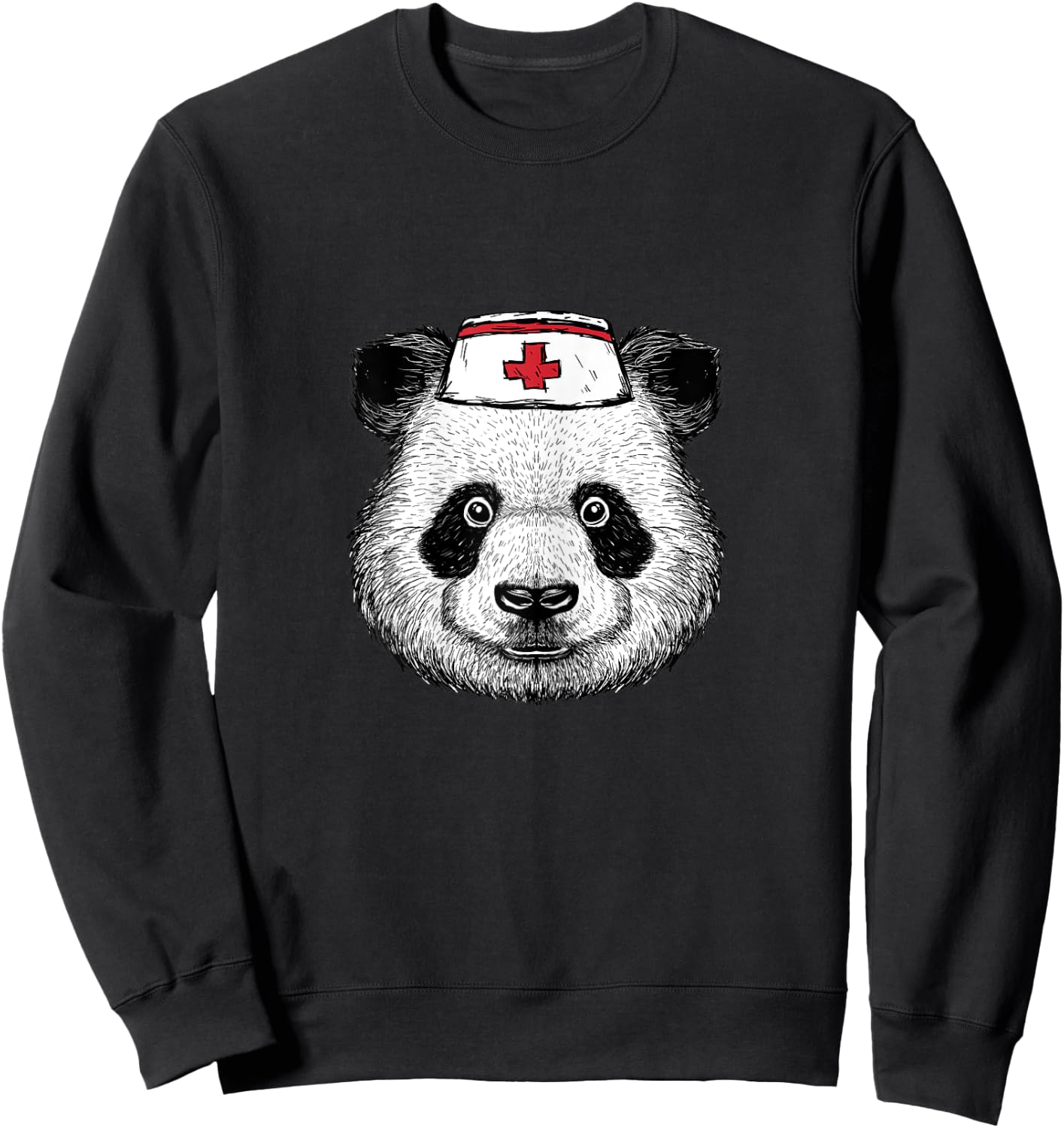 Nurse panda bear - doctor caregiver costume funny animals Sweatshirt - Sweatshirt | Black