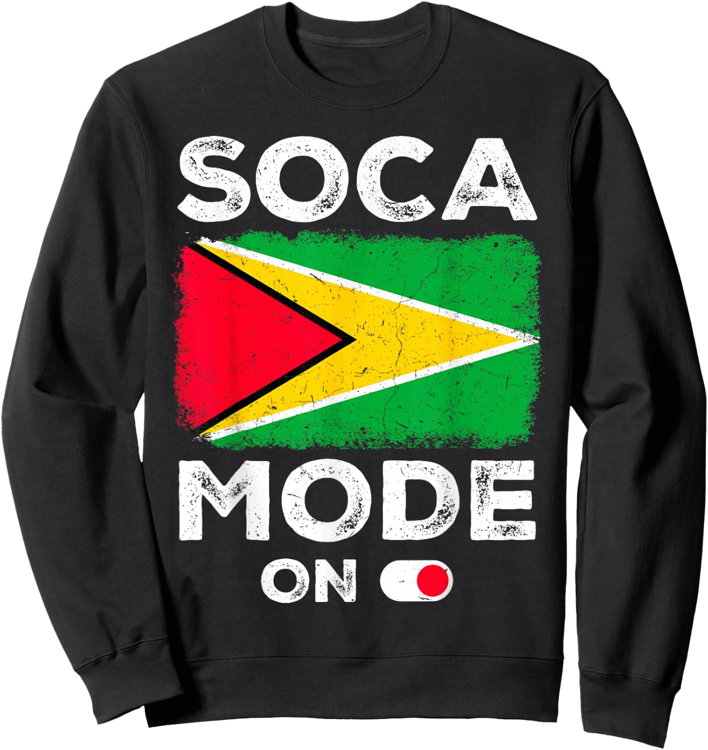 Soca Mode On Vibrant Caribbean Energy Graphic Sweatshirt - Sweatshirt | Black