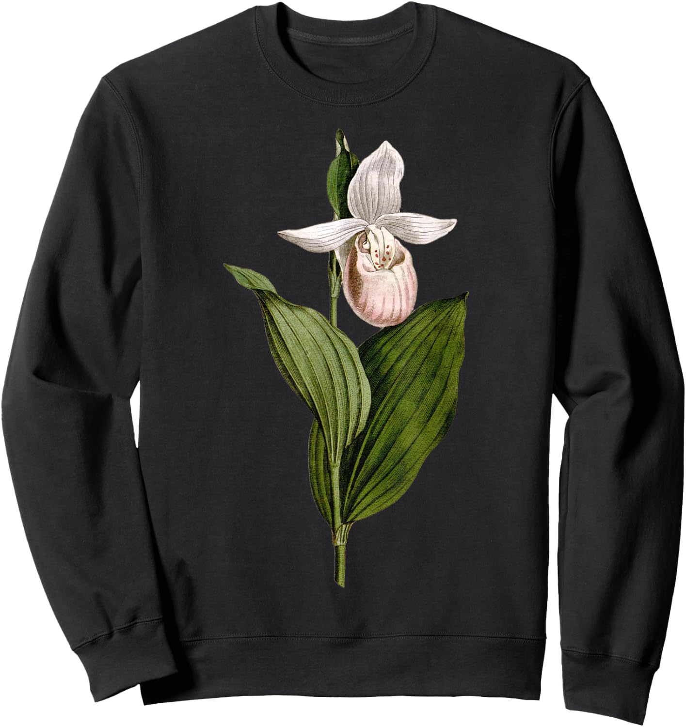 Minnesota Flower State of Minnesota showy lady's slipper Sweatshirt - Sweatshirt | Black