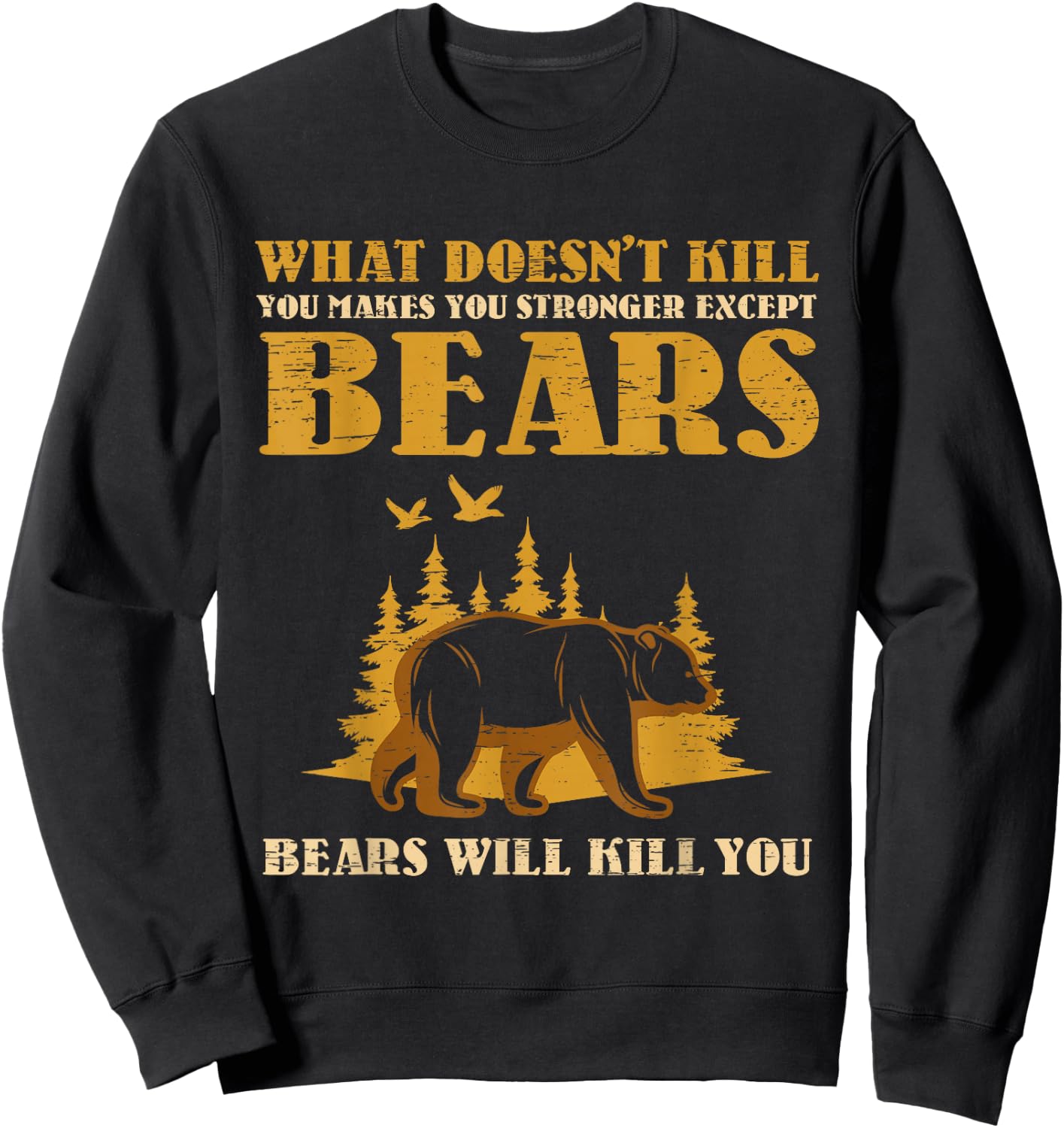 What Doesn't Kill You Makes You Stronger Except Bears Kill Sweatshirt - Sweatshirt | Black