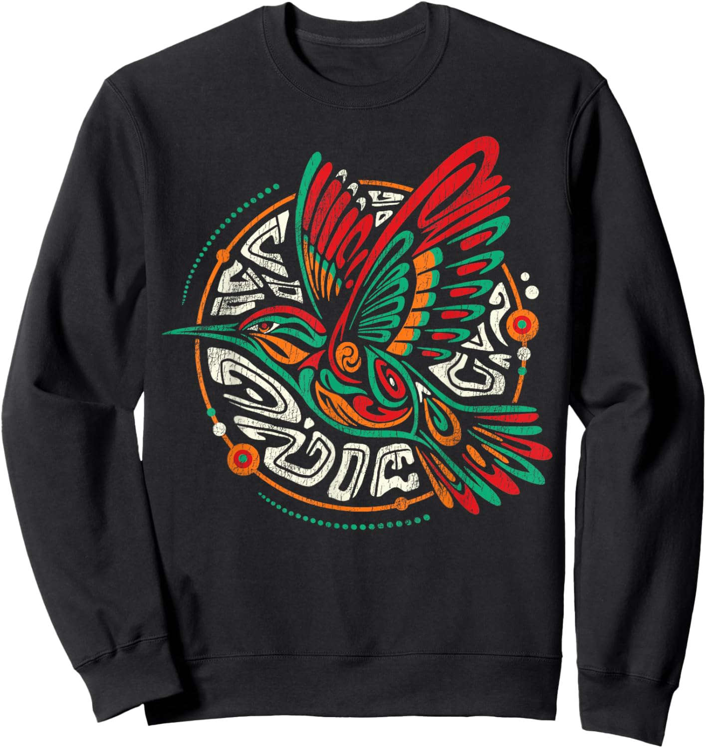 Hummingbird Tribal Art Native American Indian Indigenous Sweatshirt - Sweatshirt | Black