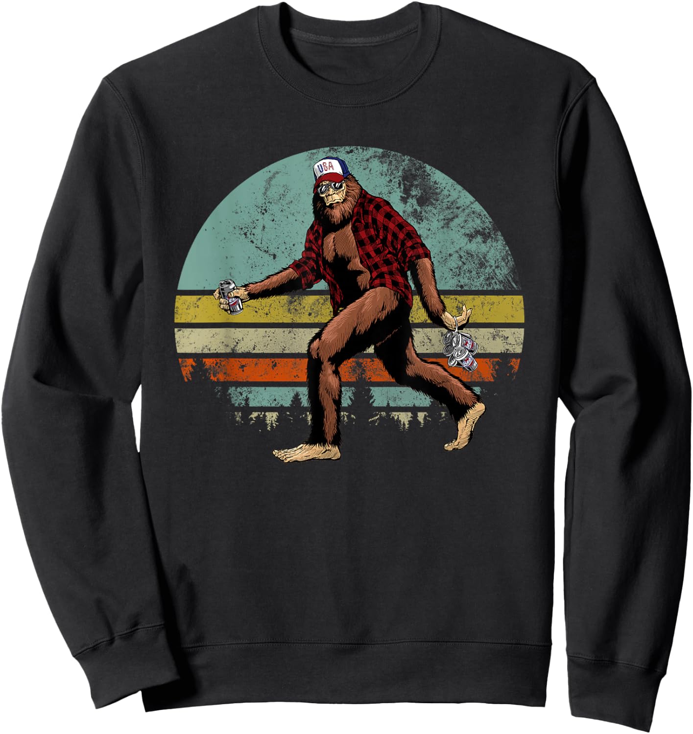 Bigfoot Loves Beer - Beer Me - Funny Bigfoot Beer Sasquatch Sweatshirt - Sweatshirt | Black