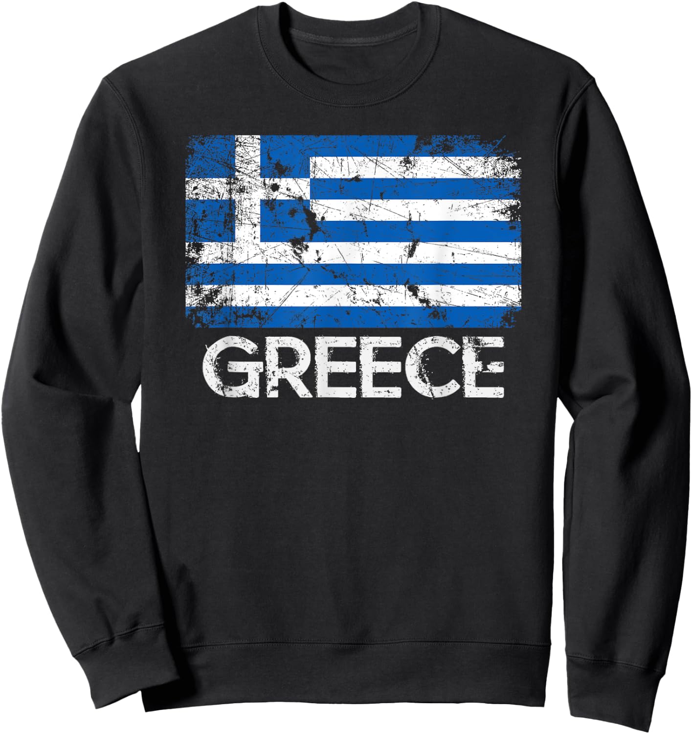 Greek Flag | Vintage Made In Greece Gift Sweatshirt - Sweatshirt | Black