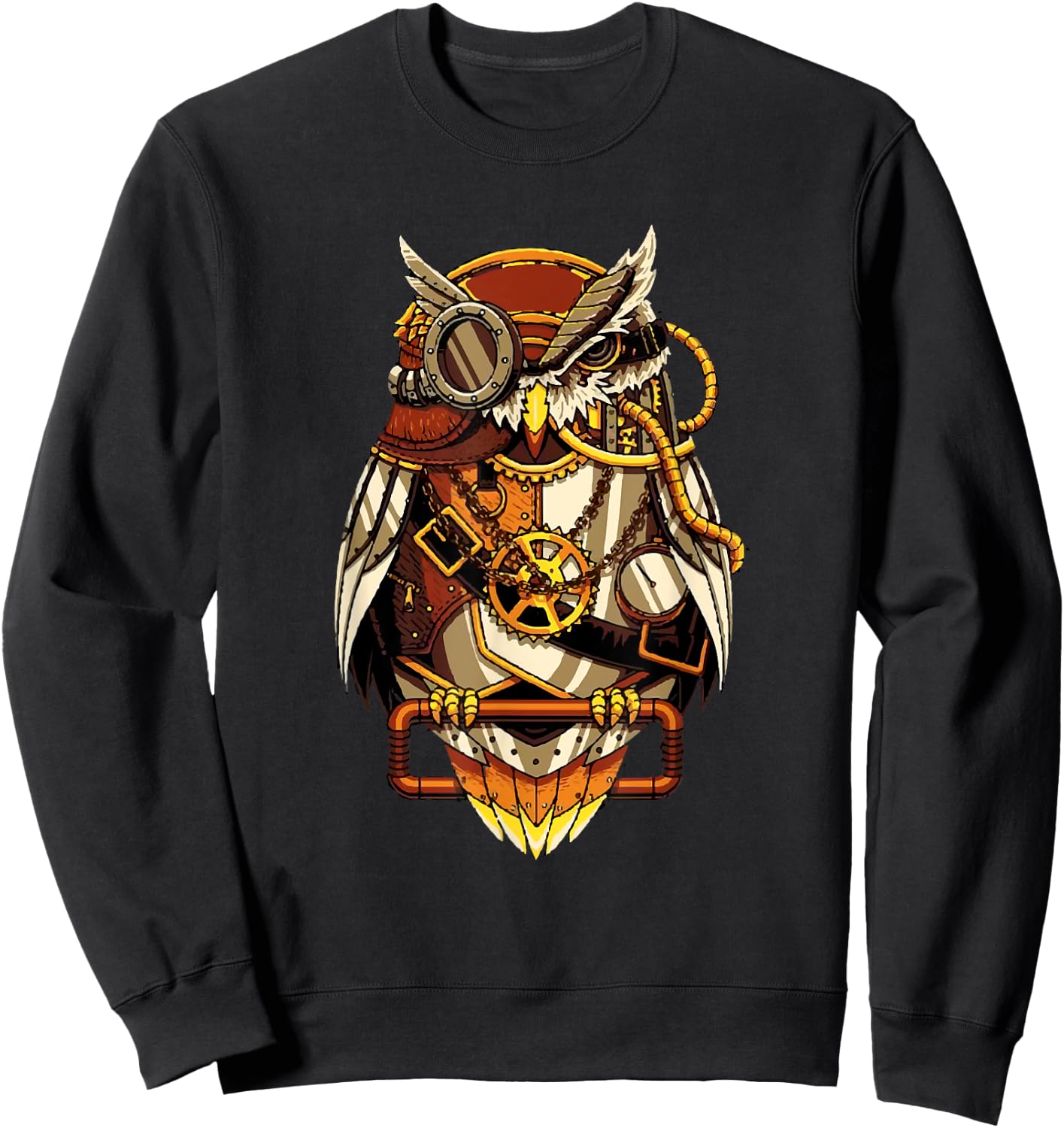 Steampunk Owl Art Bird Lovers Sweatshirt - Sweatshirt | Black