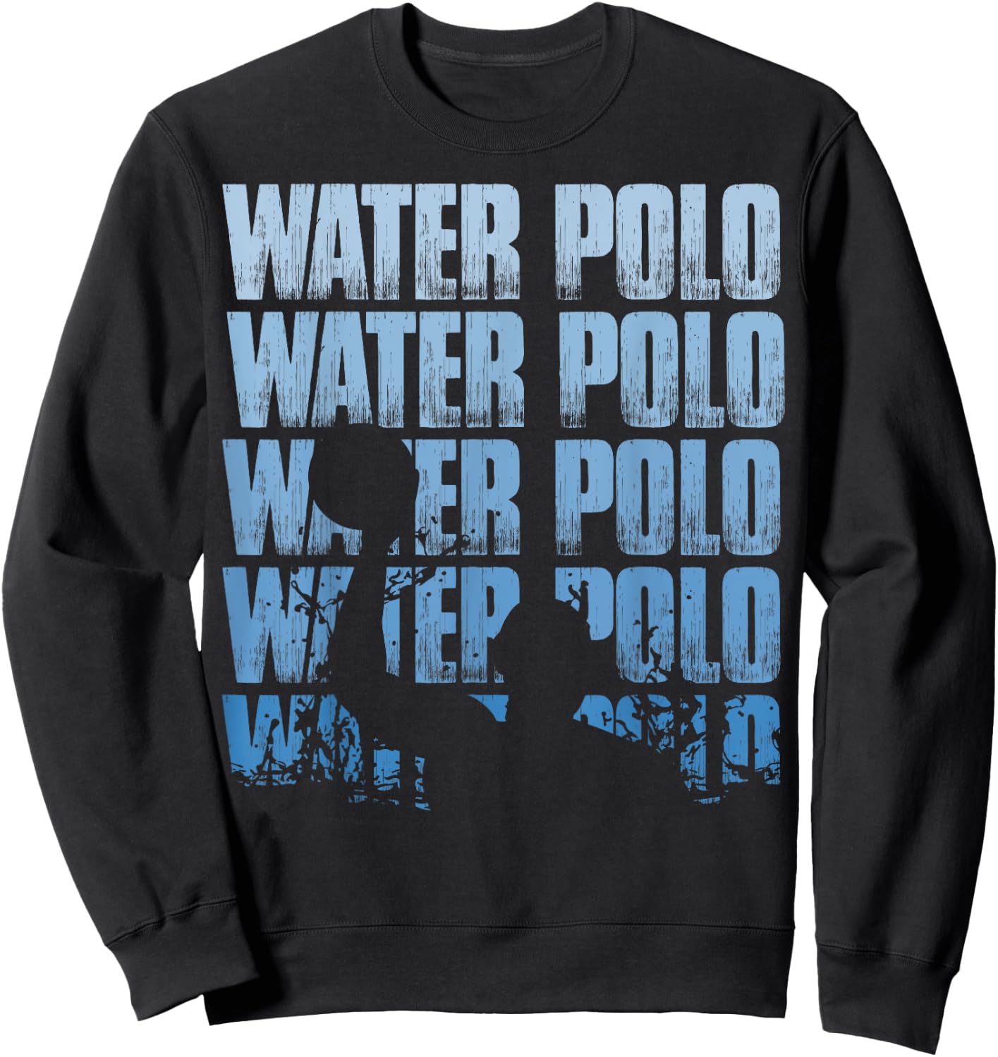 Retro Water Polo Silhouette Water Poloer Sweatshirt - Sweatshirt | Black