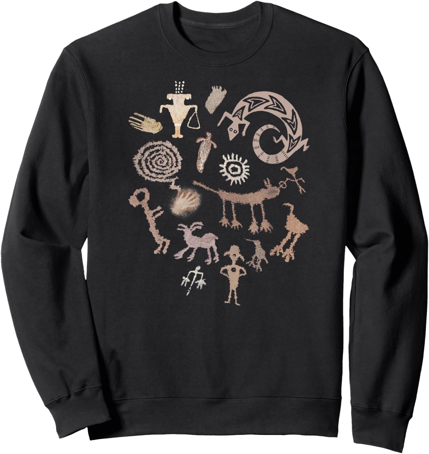 Multiple Petroglyphs! Rock carvings. Sweatshirt - Sweatshirt | Black