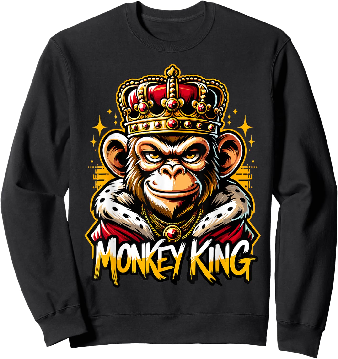 Monkey King | Boys Monkey Lover | Monkey Sweatshirt - Sweatshirt | Black
