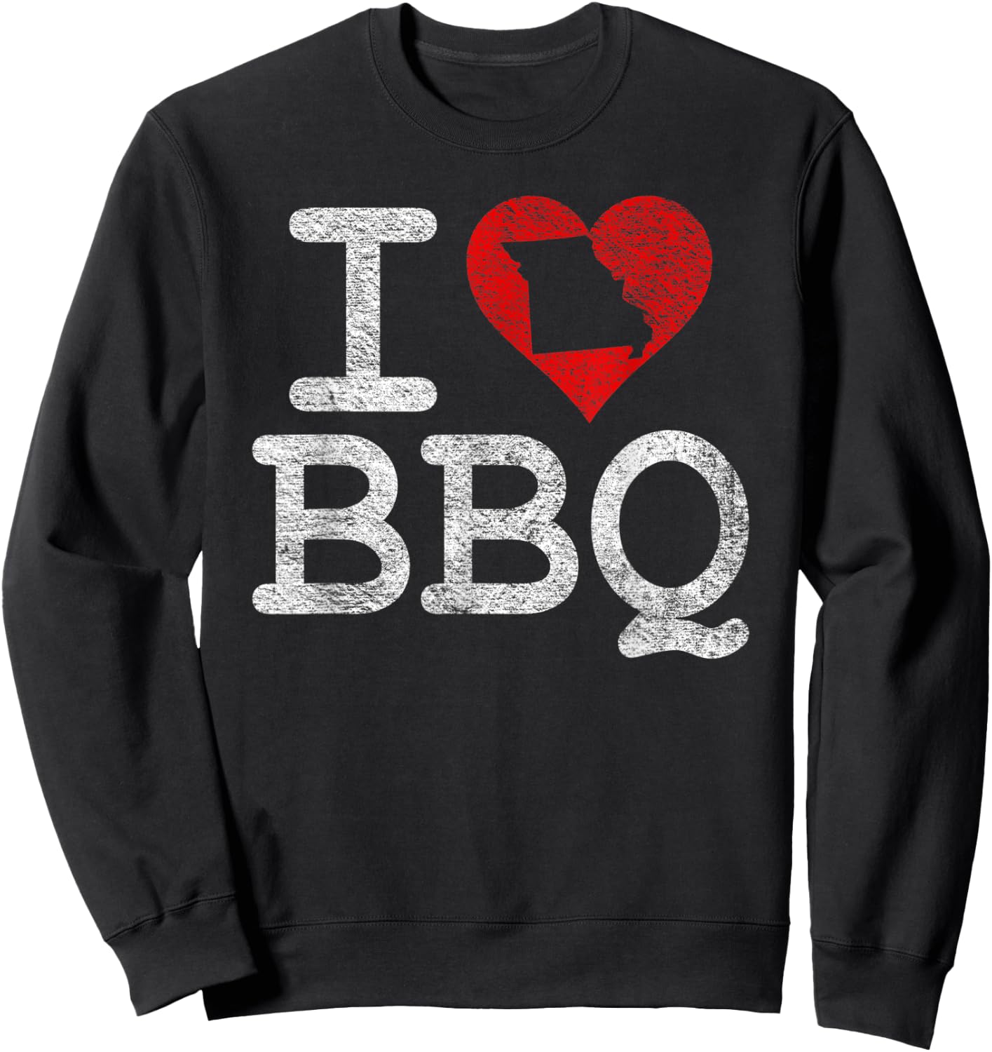 I Love Missouri Bbq I Heart Kansas City Sauce Grill Smoker Sweatshirt - Sweatshirt | Black