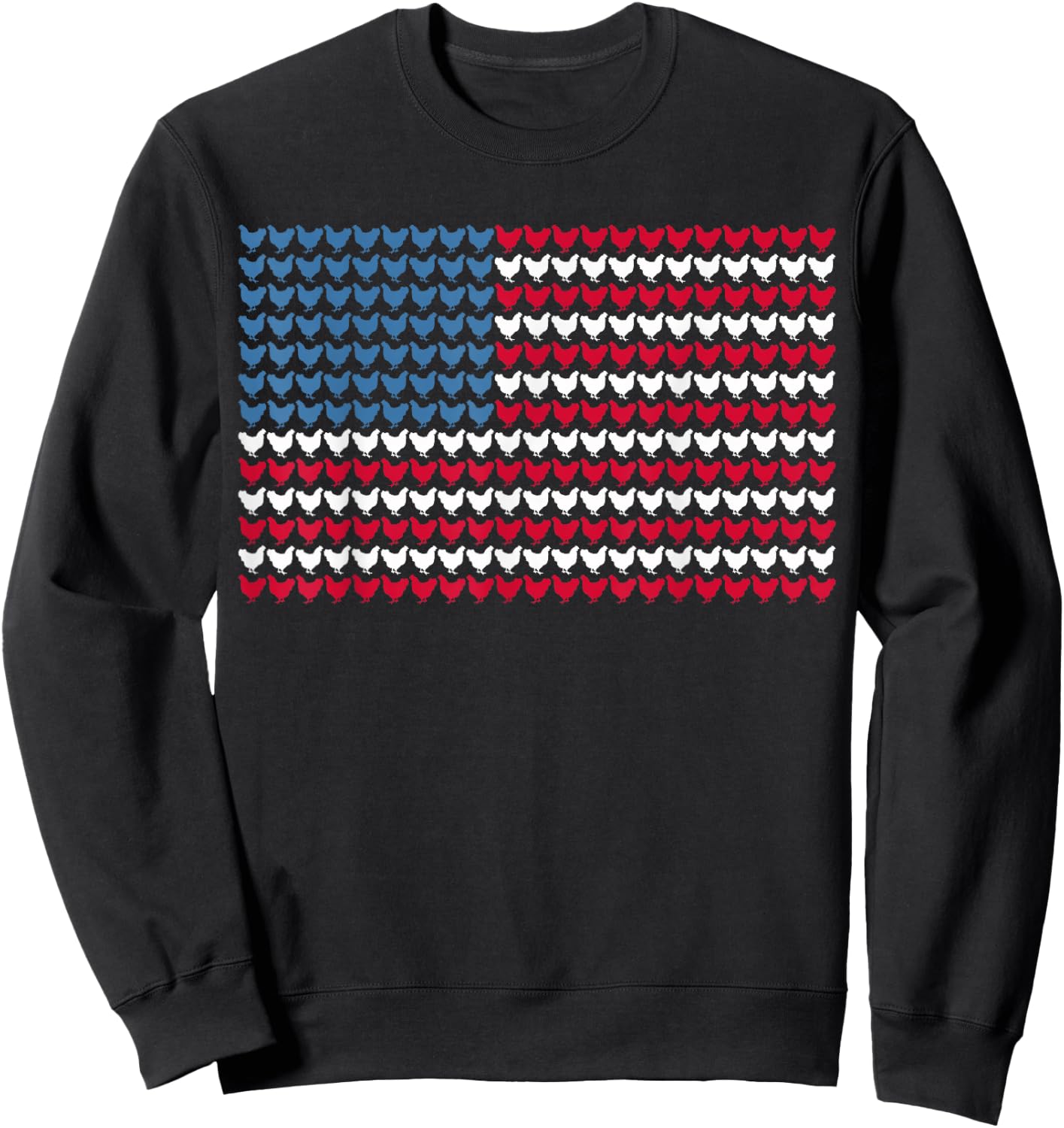 Chicken Patriotic Farmers 4th Of July Chicken American Flag Kids Men Sweatshirt - Sweatshirt | Black