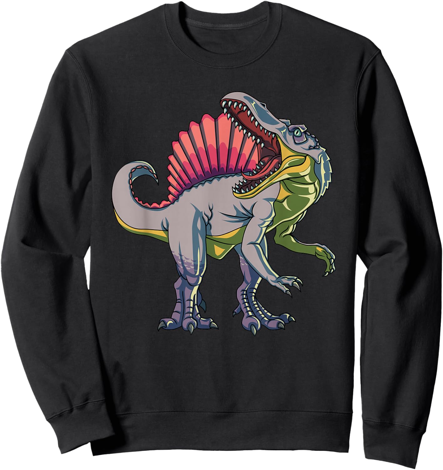 Realistic Spinosaurus Dinosaur Prehistoric Wildlife Sweatshirt - Sweatshirt | Black