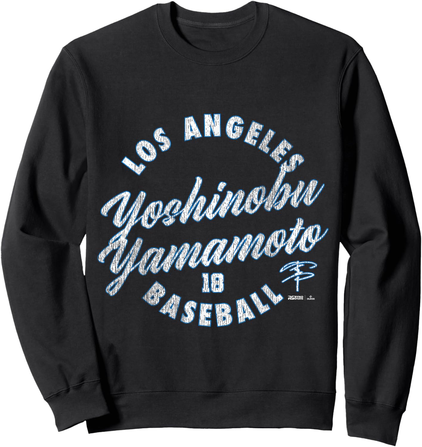 Yoshinobu Yamamoto Los Angeles Baseball Vintage Cursive Sweatshirt - Sweatshirt | Black