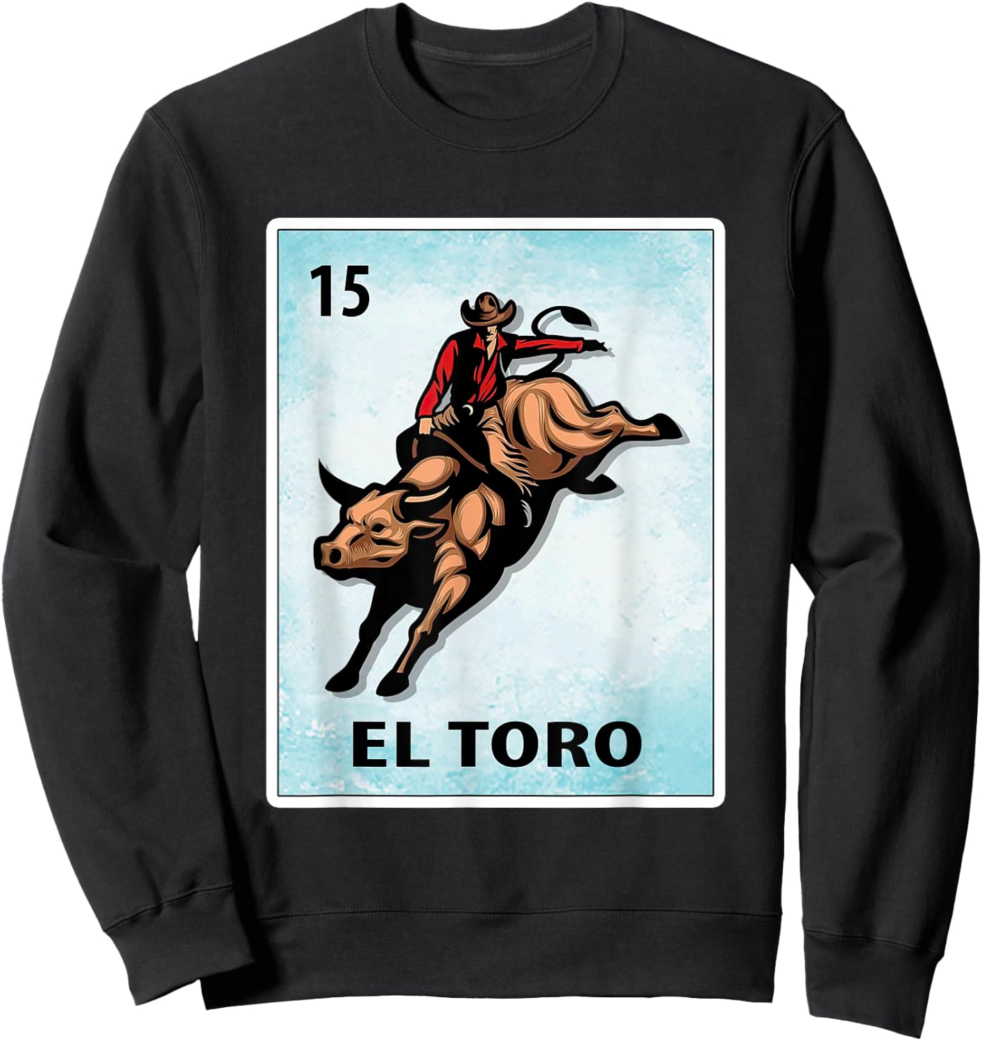 El Toro Mexican Bull Riding Cards Sweatshirt - Sweatshirt | Black