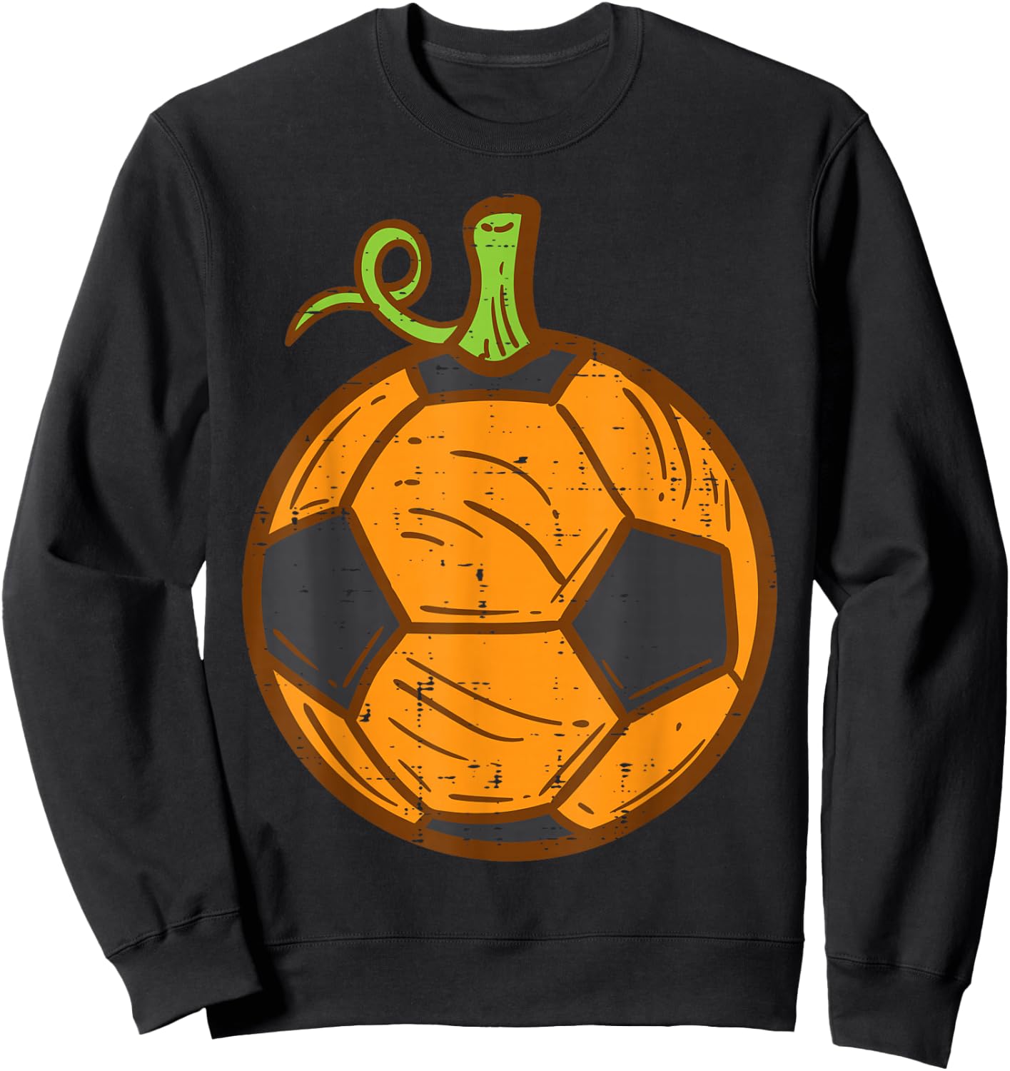Halloween Soccer Ball Pumpkin Football Costume Boys Kids Men Sweatshirt - Sweatshirt | Black