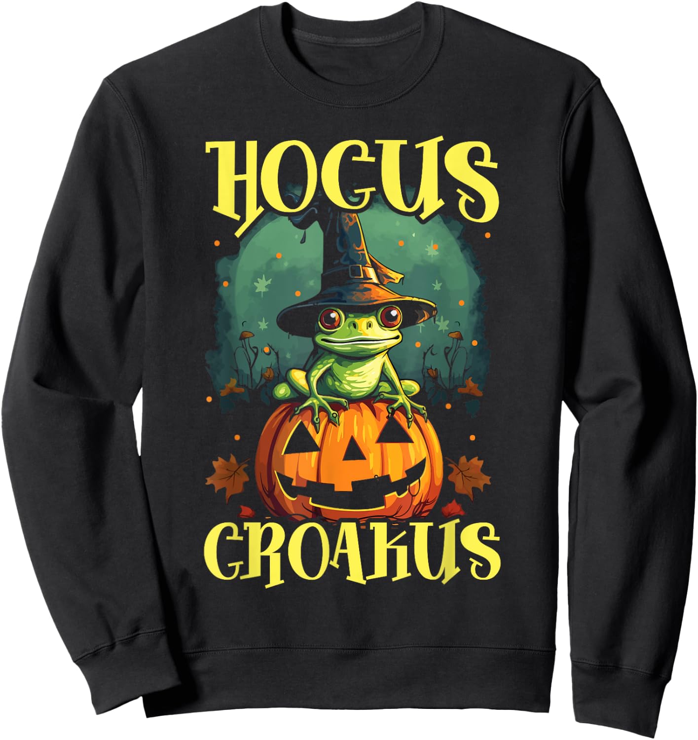Frog Halloween Scary Toad Trick Or Treat Spooky Amphibian Sweatshirt - Sweatshirt | Black