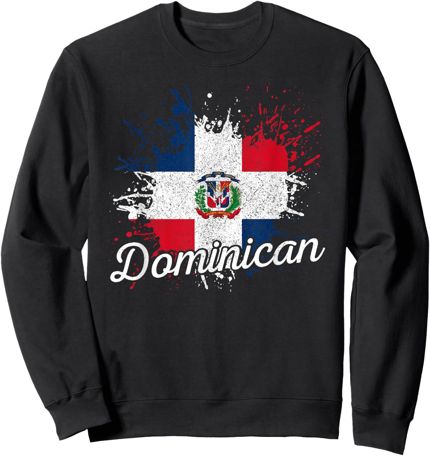 Dominican Republic Patriotic Dominican Flag Sweatshirt - Sweatshirt | Black