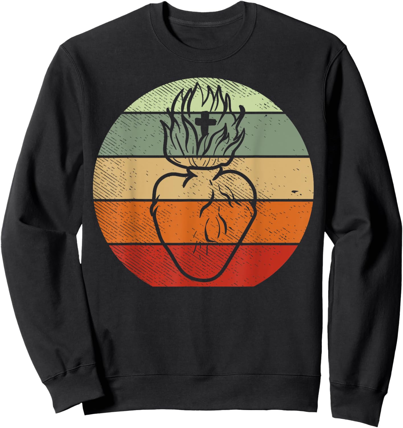 Heart Jesus Sacred God Religious Catholic Christian Gift Sweatshirt - Sweatshirt | Black