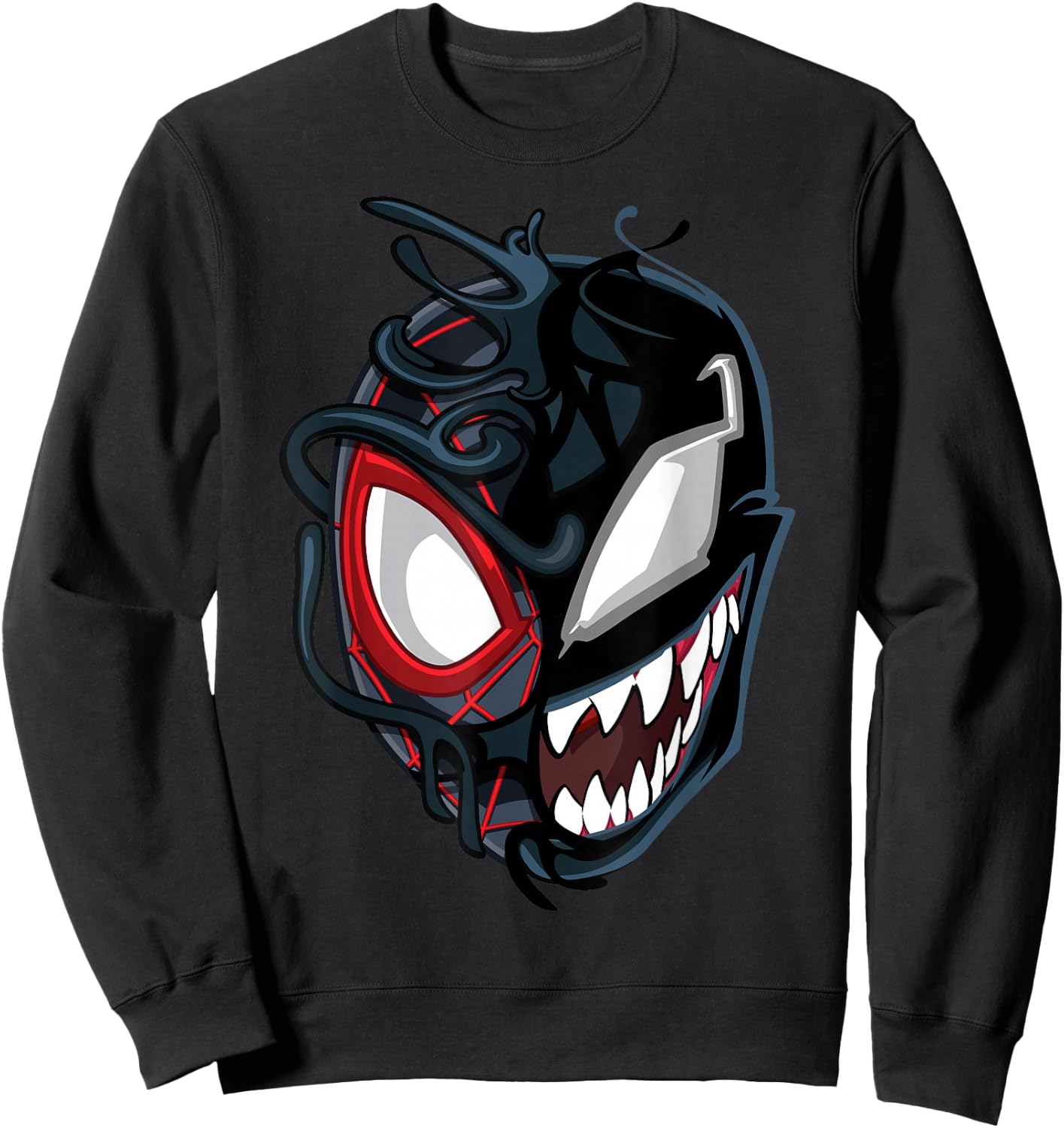 Marvel Spider-Man Maximum Venom Miles Morales Big Face Sweatshirt - Sweatshirt | Black