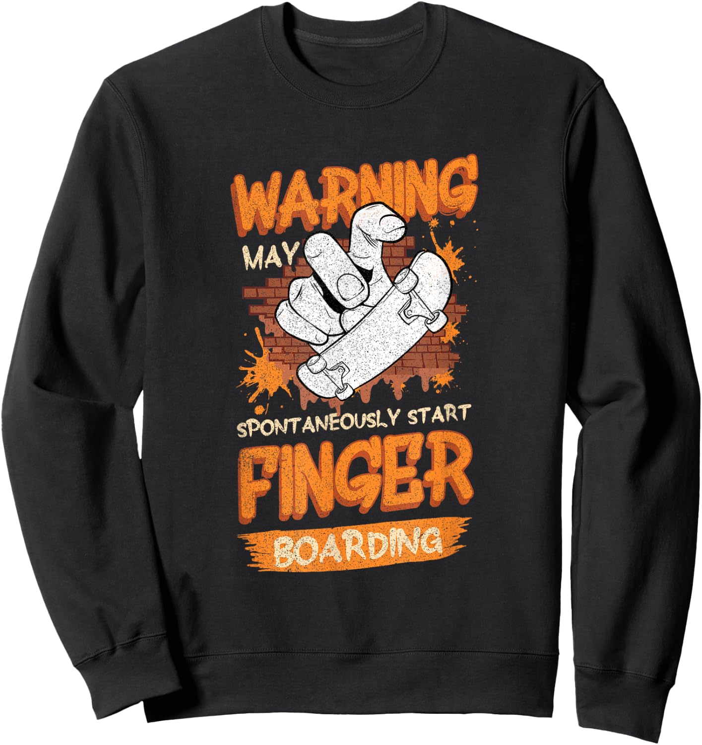 Funny Finger Boarding Graffiti Lifestyle Fingerboard Boarder Sweatshirt - Sweatshirt | Black