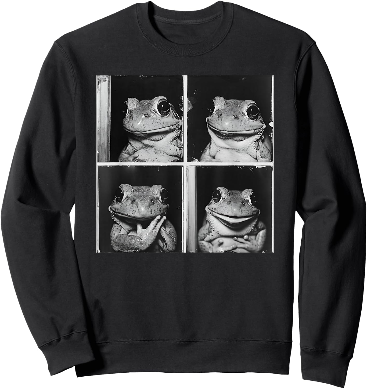 Posing Frog Model Photo Quirky Toad Love Frogs Funny Animal Sweatshirt - Sweatshirt | Black