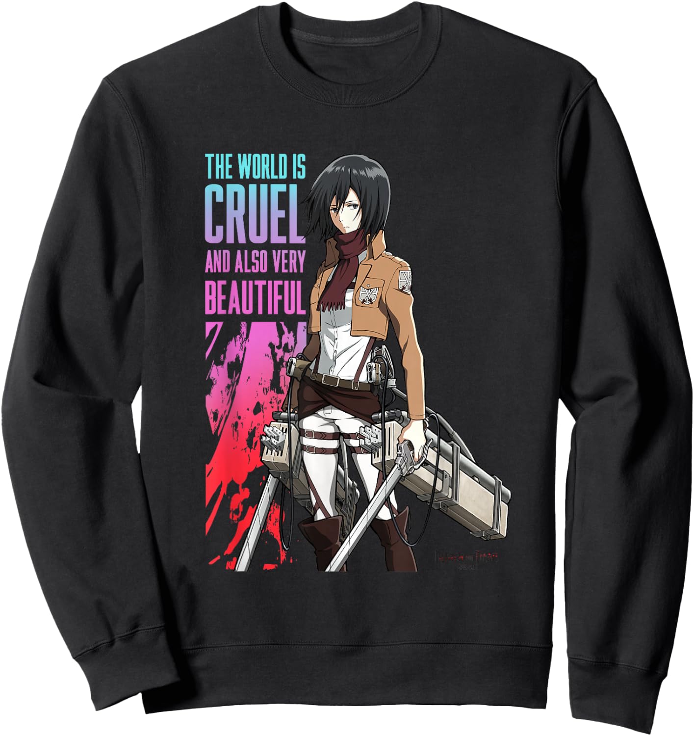 Attack on Titan The World is Cruel AOT Anime Sweatshirt - Sweatshirt | Black