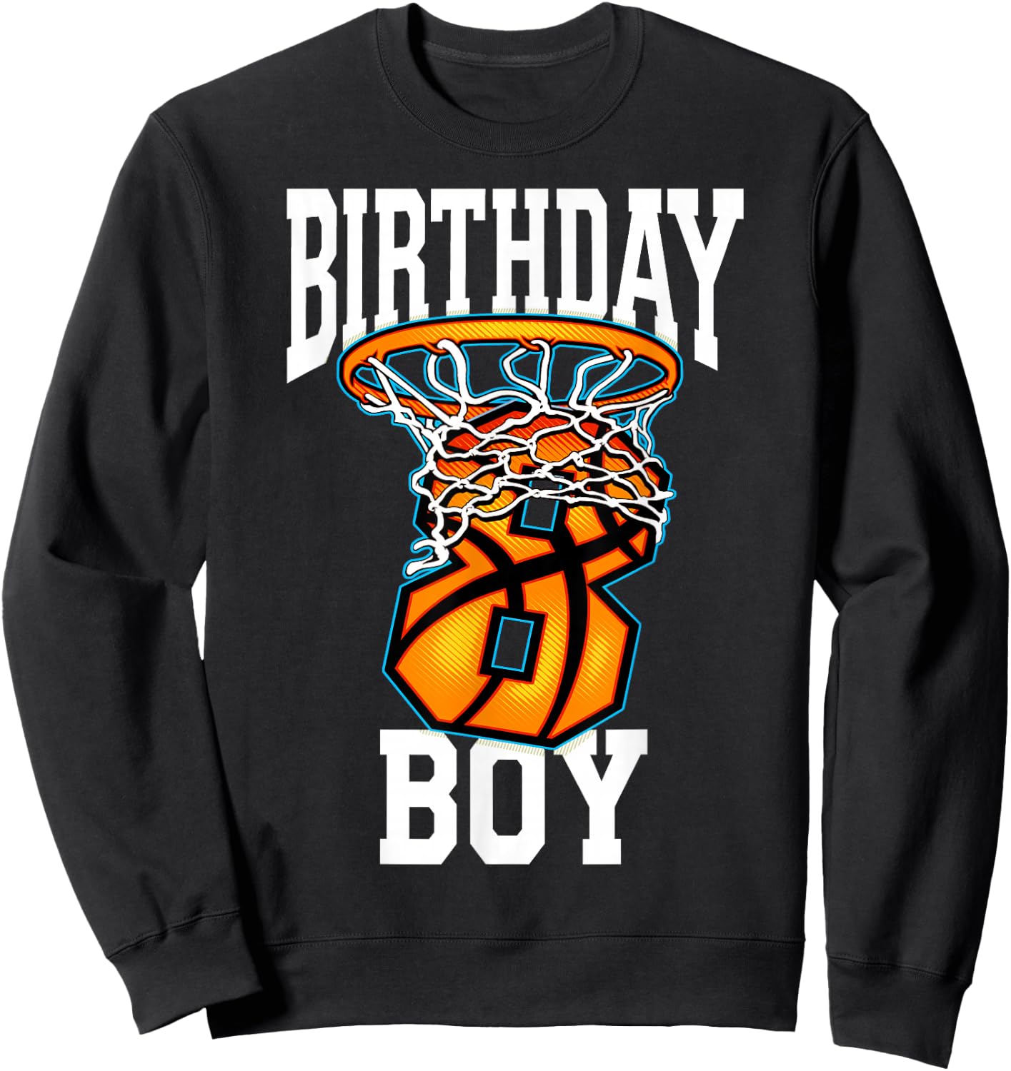 8th Birthday Basketball 8 Years Old Kids Gift Sweatshirt - Sweatshirt | Black