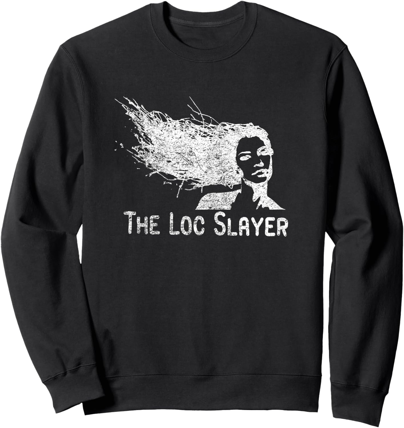 The Loc Slayer dreadlocks hairdo rasta women braided hair Sweatshirt - Sweatshirt | Black