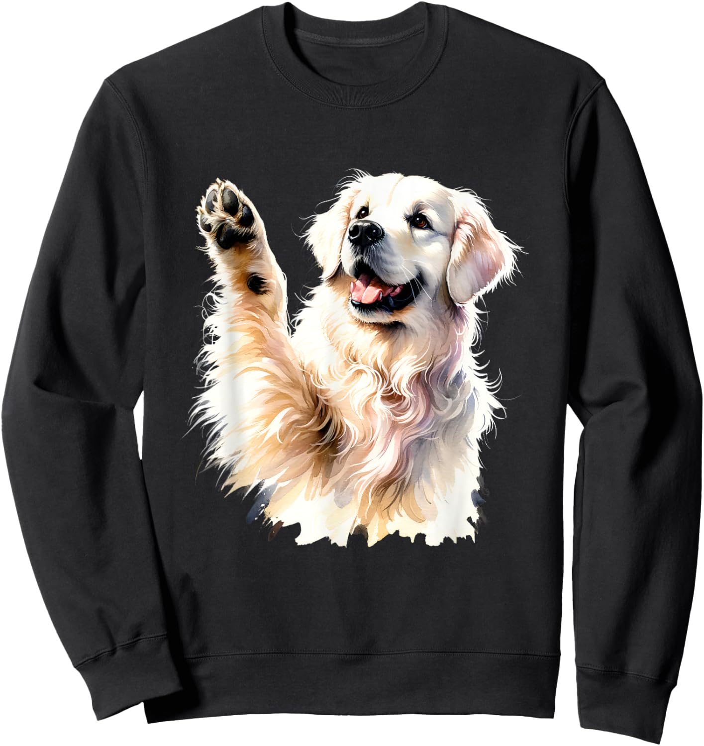 Golden Retriever Funny Dog Lover Paw Print Puppy Animal Cute Sweatshirt - Sweatshirt | Black