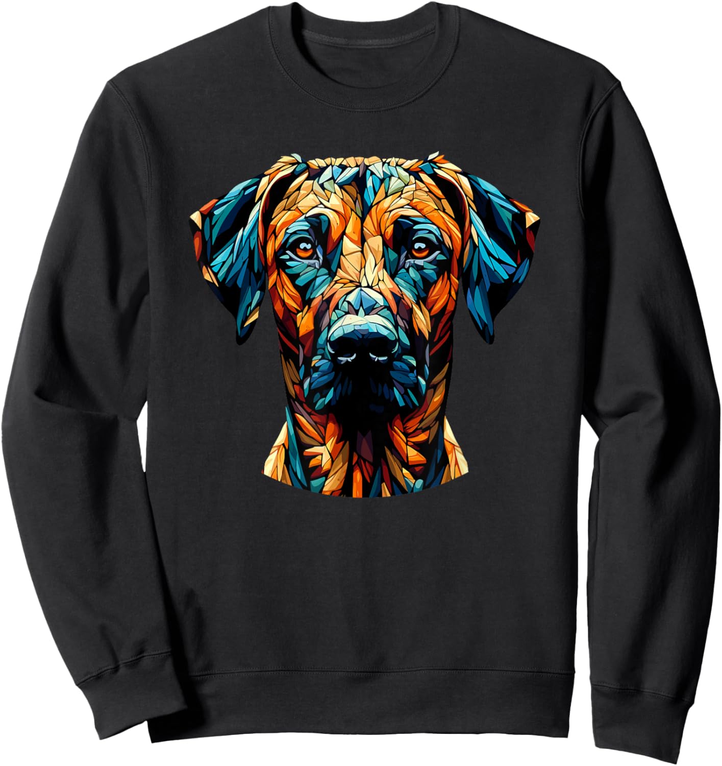 Polygon Art Rhodesian Ridgeback Ridgebacks Sweatshirt - Sweatshirt | Black