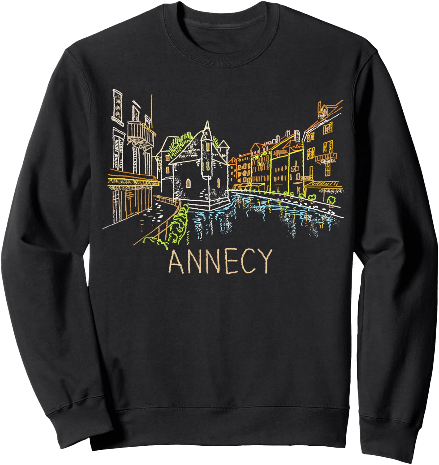 Annecy France Art Gift Men Women Sweatshirt - Sweatshirt | Black