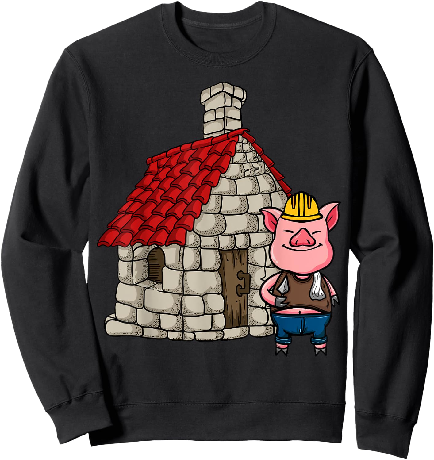 Three Pigs Lazy Halloween Costume - Brick House Sweatshirt - Sweatshirt | Black