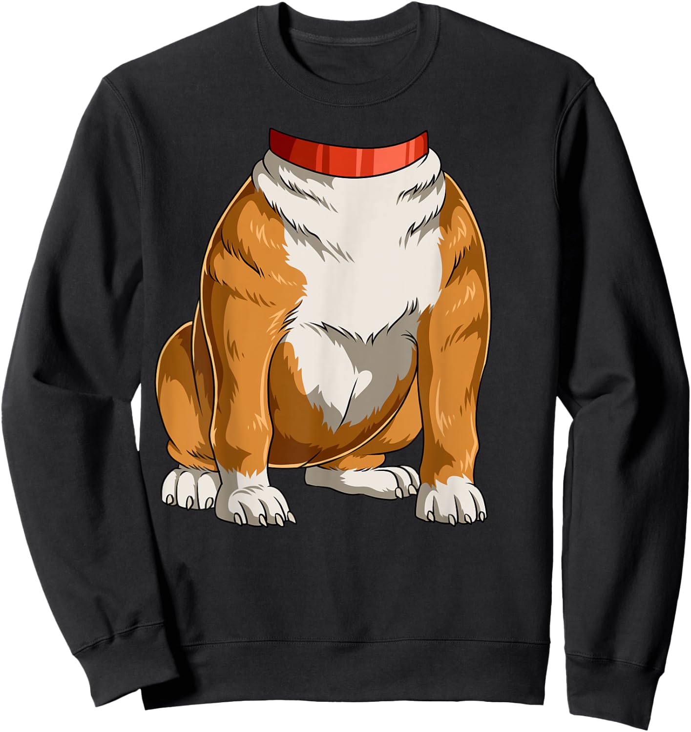 Easy Bulldog Costume Bulldog Body Headless Bulldog Costume Women Kids Sweatshirt - Sweatshirt | Black