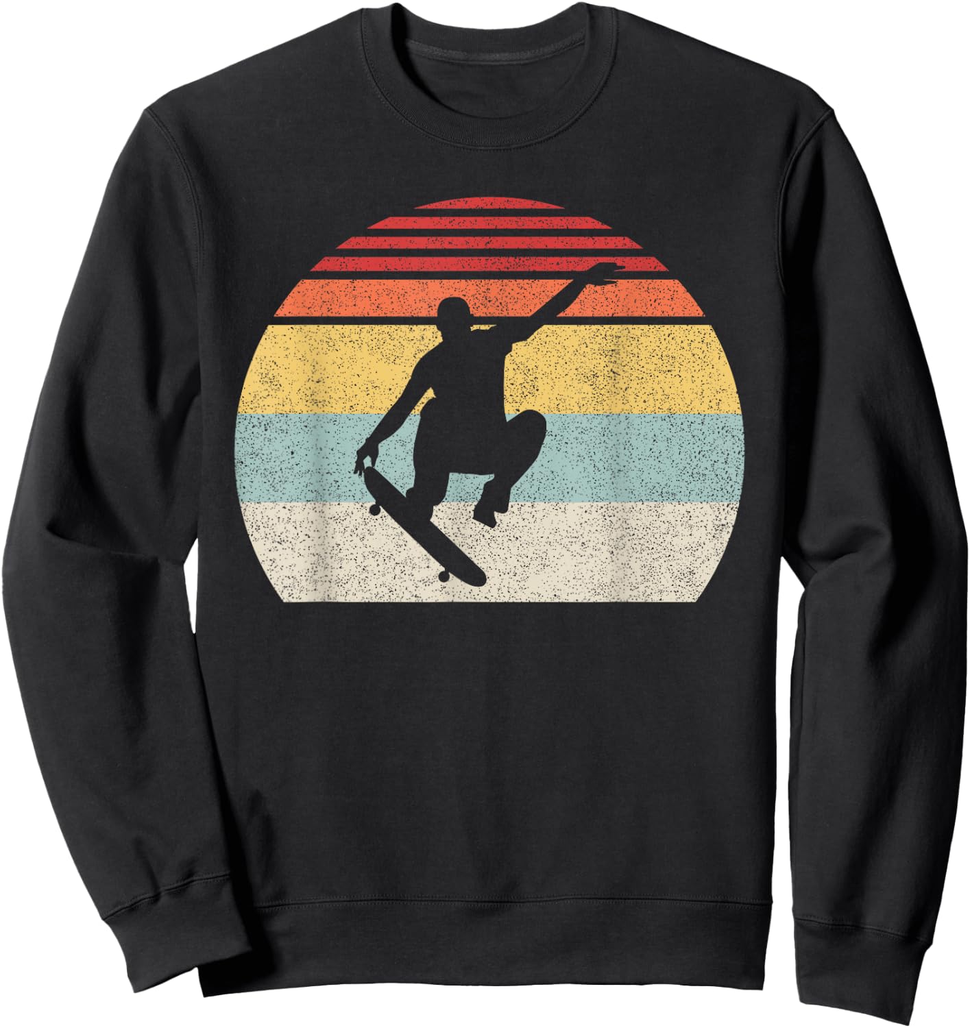 Retro Skateboarding Shirt Skateboarder Skater Gifts Vintage Sweatshirt - Sweatshirt | Black