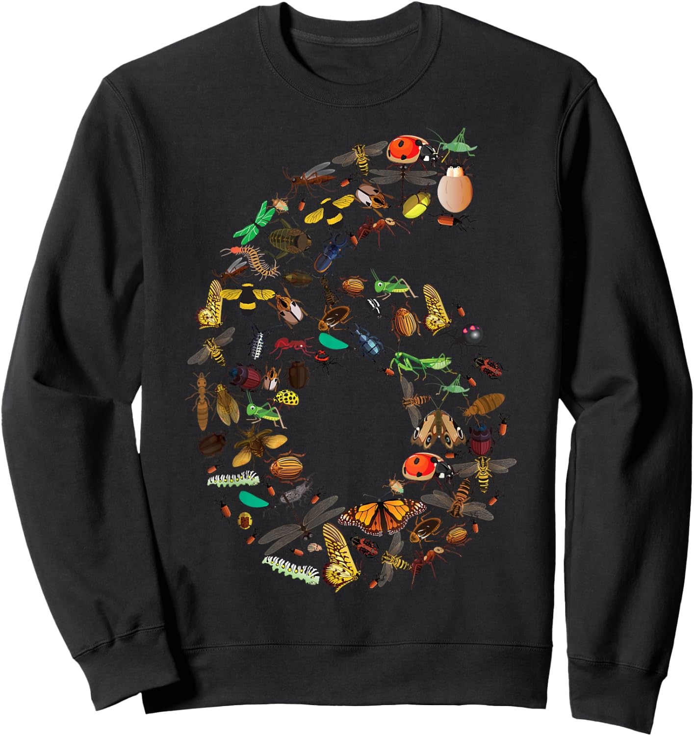 Funny Bugs 6th Birthday Gift | Cute 6 Years Old Boy Girl Kid Sweatshirt - Sweatshirt | Black
