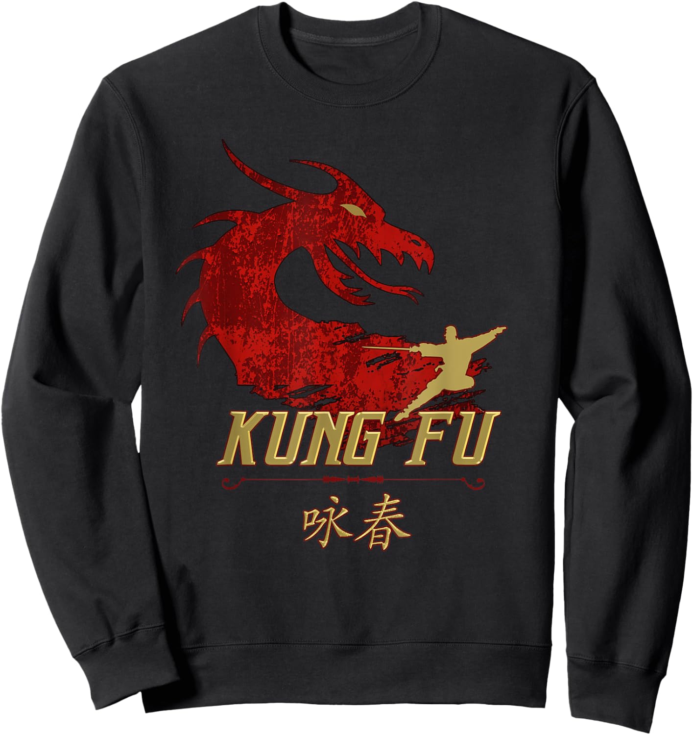 Kung Fu - Shaolin Monk and the Dragon, Kungfu Sweatshirt - Sweatshirt | Black