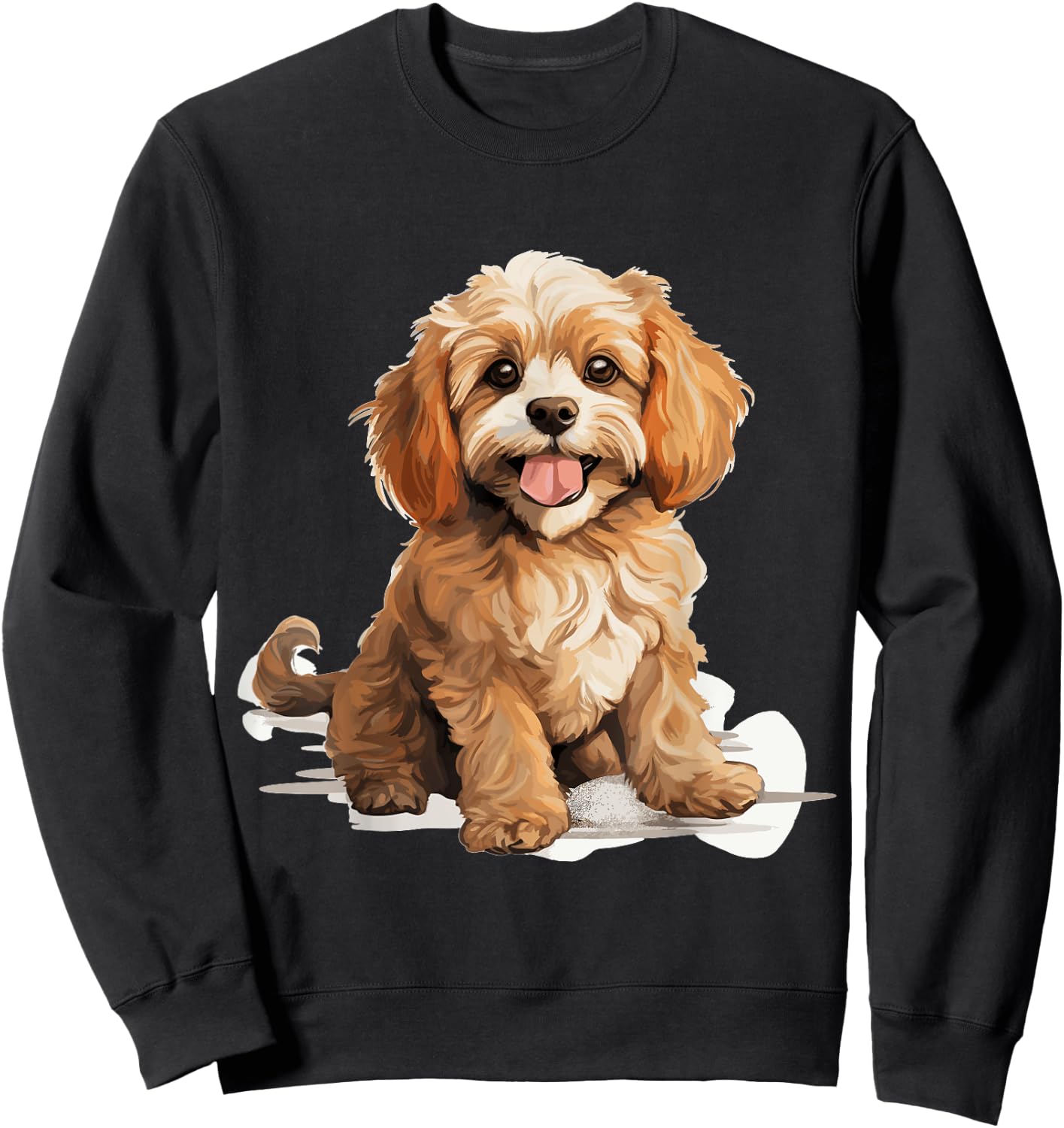 Cavapoo Dog Breed Pet Cute Graphic Women Girls Kids Sweatshirt - Sweatshirt | Black