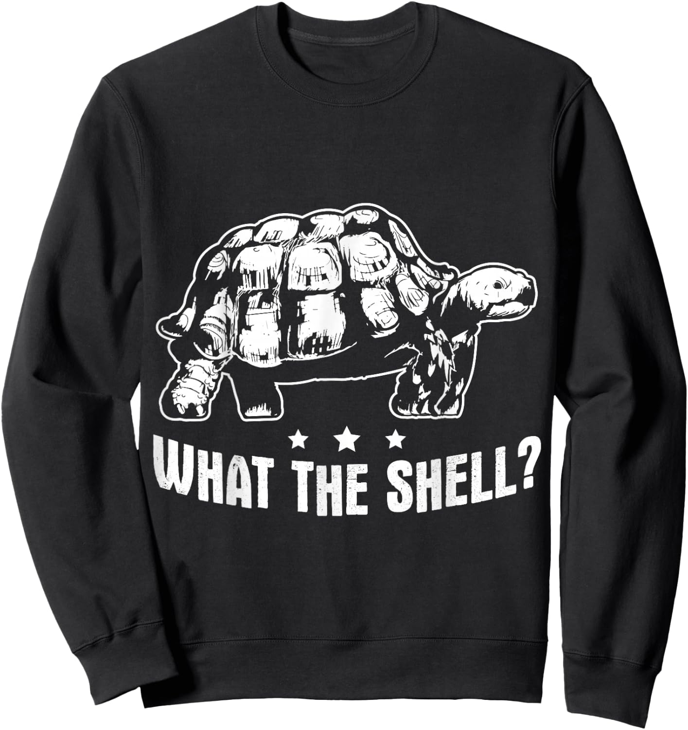 Funny Turtle Design What The Shell Turtoise Sweatshirt - Sweatshirt | Black