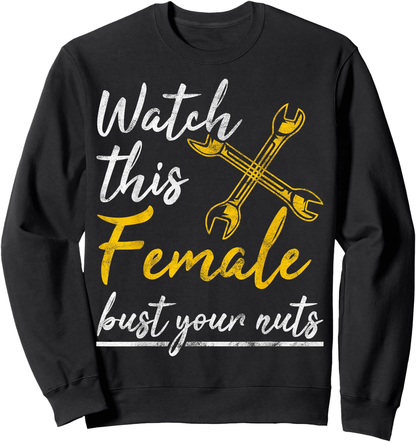 Watch This Female Auto Mechanic Statement Gift Sweatshirt - Sweatshirt | Black