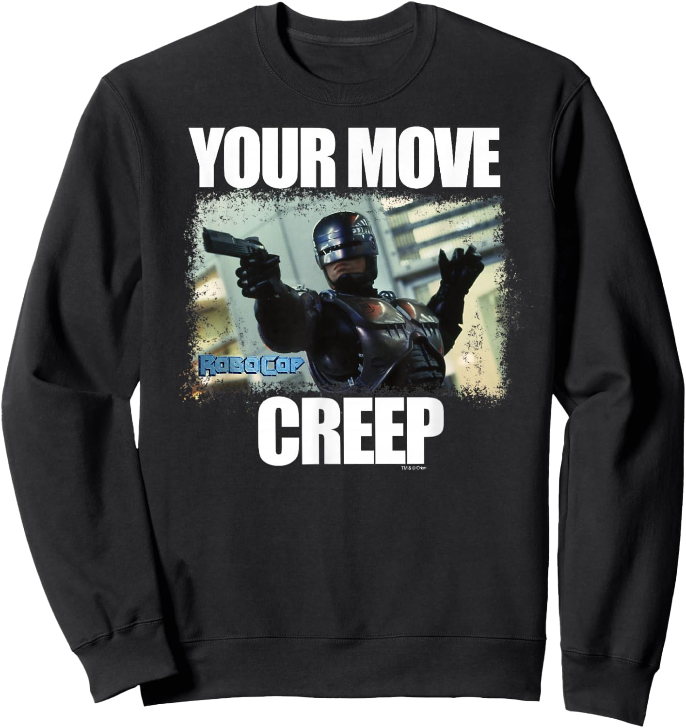RoboCop Your Move Creep Distressed Portrait Sweatshirt - Sweatshirt | Black