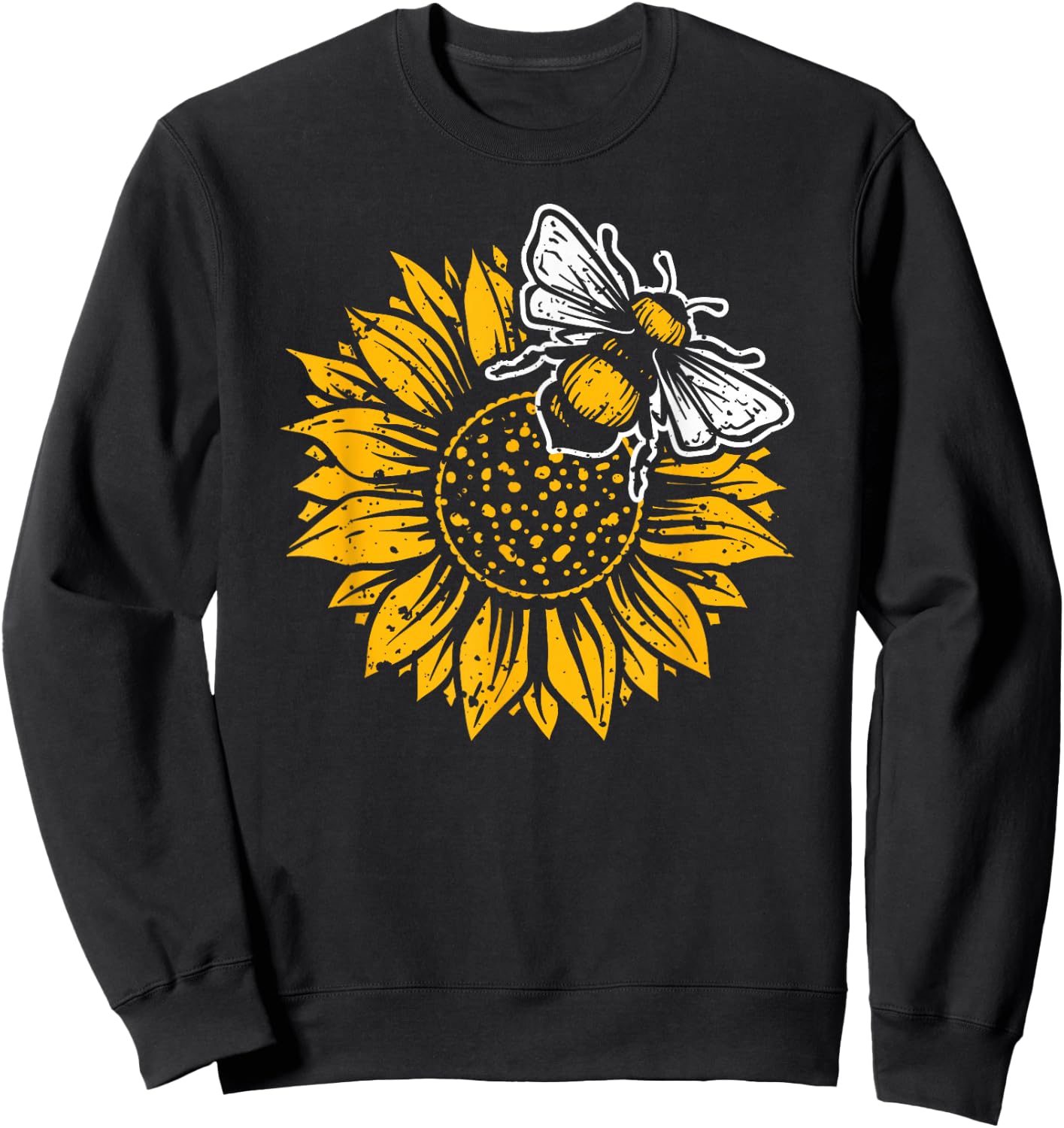 Bumblebee Sunflower Springtime Save The Bees Honeybee Sweatshirt - Sweatshirt | Black