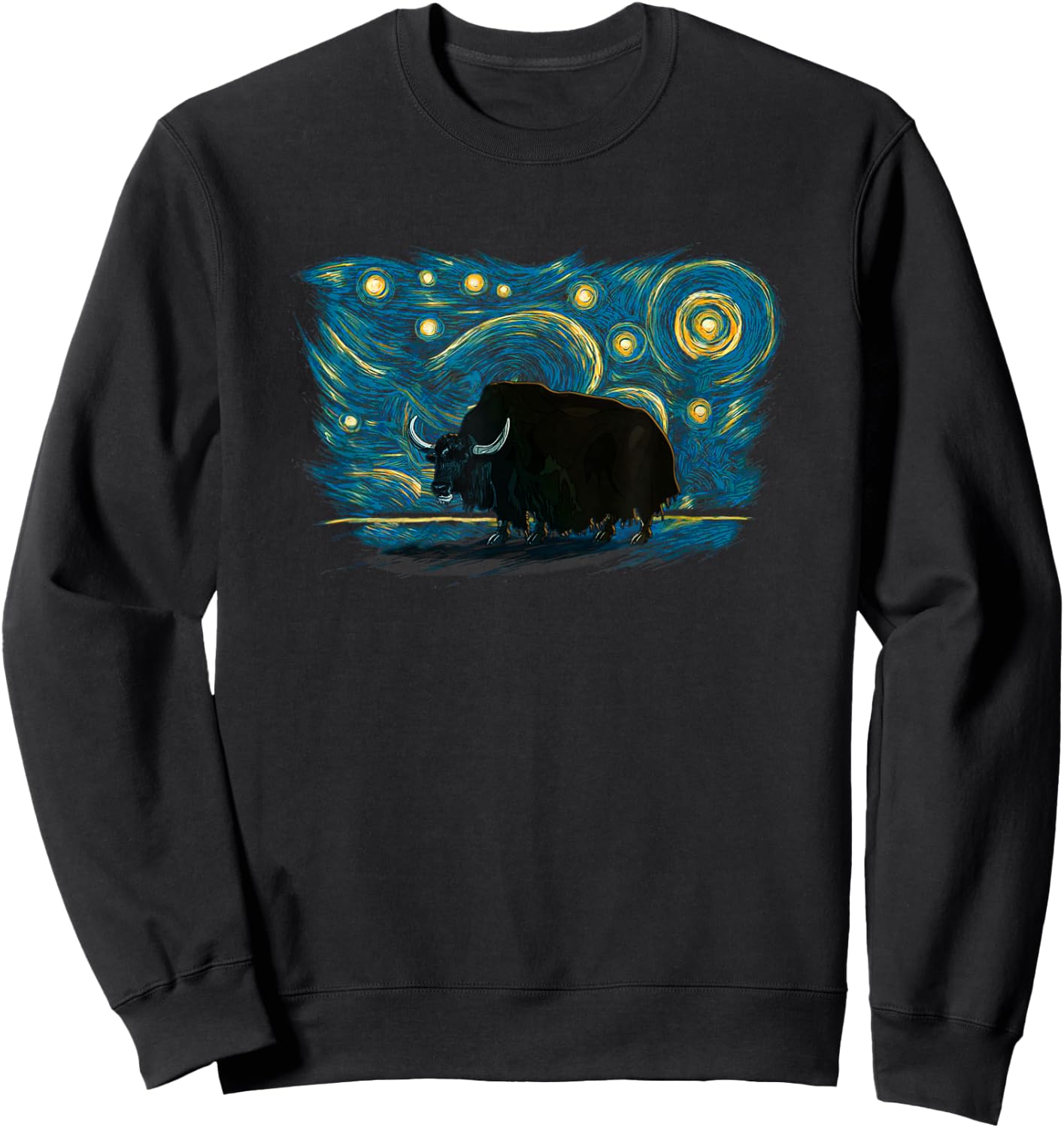 Retro Vintage Style Yak Sweatshirt - Sweatshirt | Black
