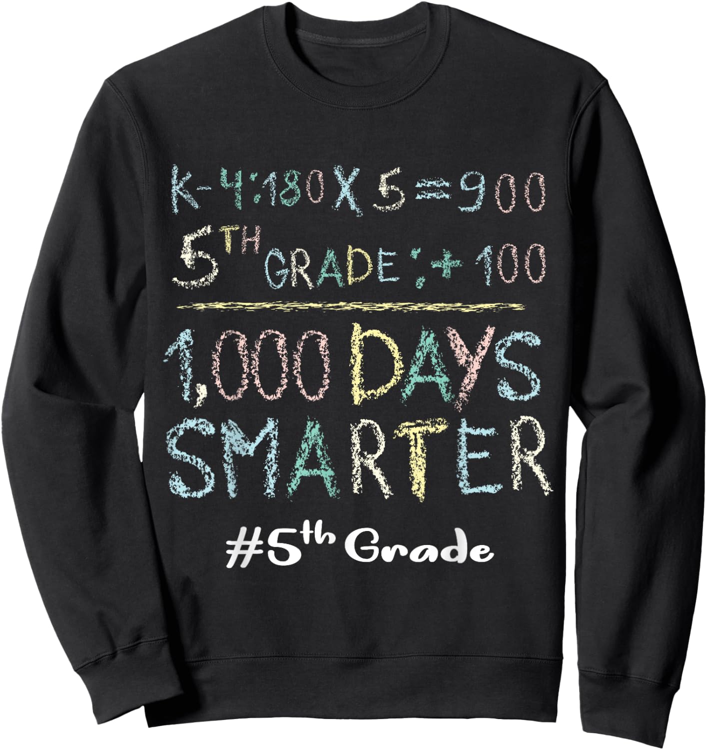 Fifth Grade Teacher 1000 Days Smarter 100 Days Of School Sweatshirt - Sweatshirt | Black