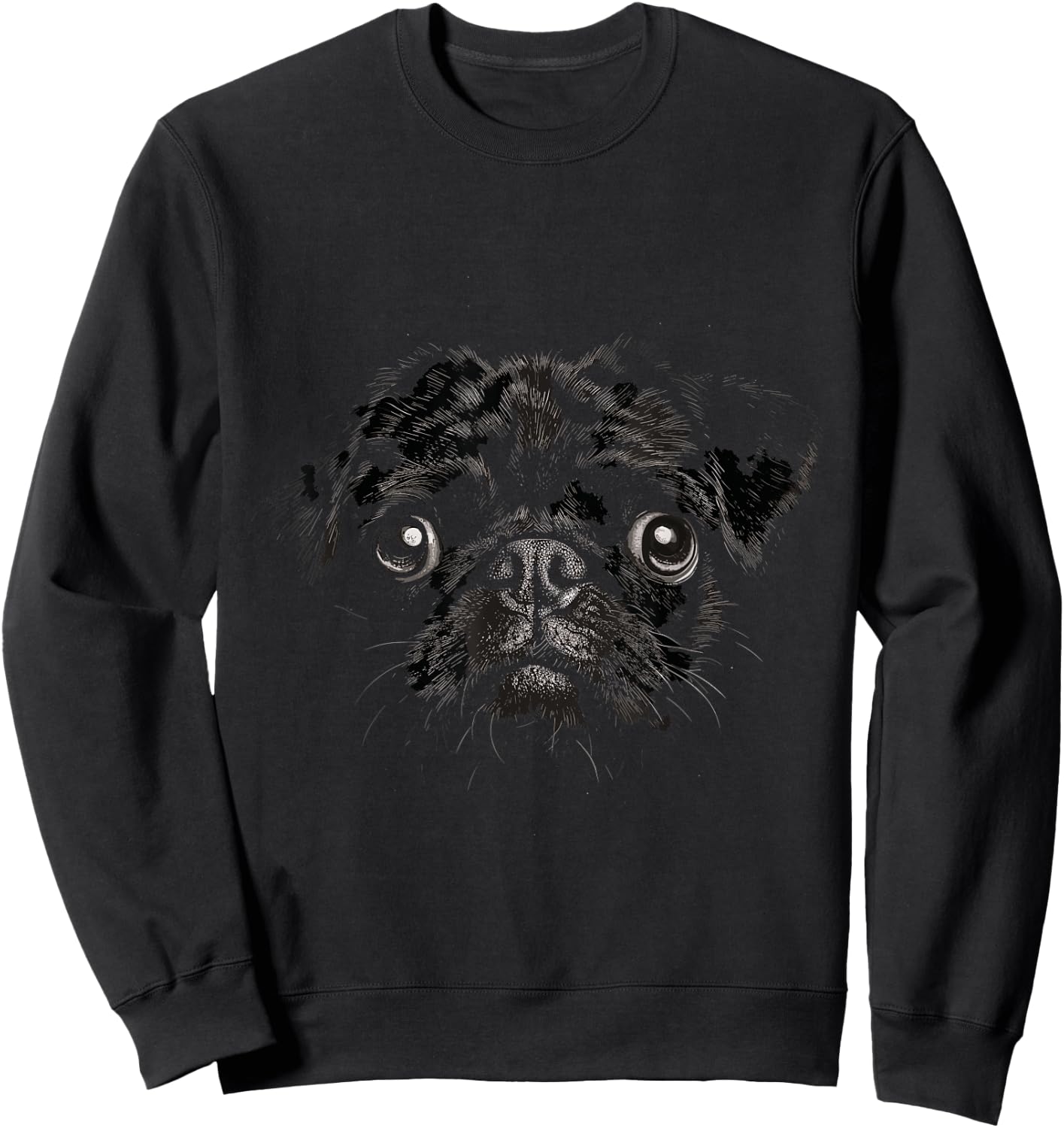 Pug for Dog Mom Dad Funny Cute Black Pug Women Kids Sweatshirt - Sweatshirt | Black