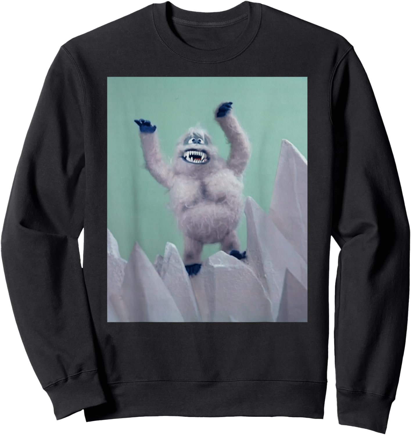 Funny Retro TV Shirts Retro Abominable Snowman - Black -Adults Classic Fit Short Sleeve Christmas - Small Sweatshirt - Sweatshirt | Black