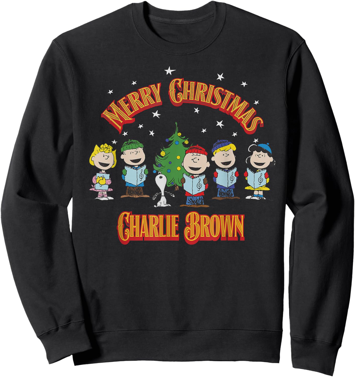 Peanuts Charlie Brown Merry Christmas Carol Sweatshirt - Sweatshirt | Black