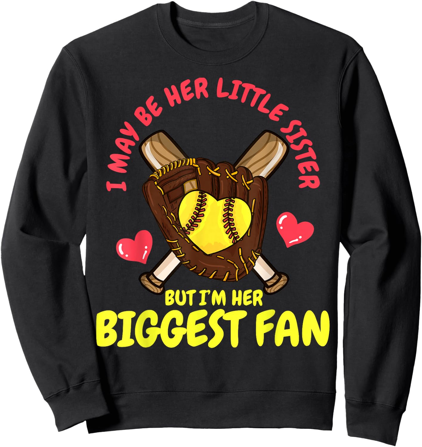 Softball Little Sister Sweatshirt - Sweatshirt | Black