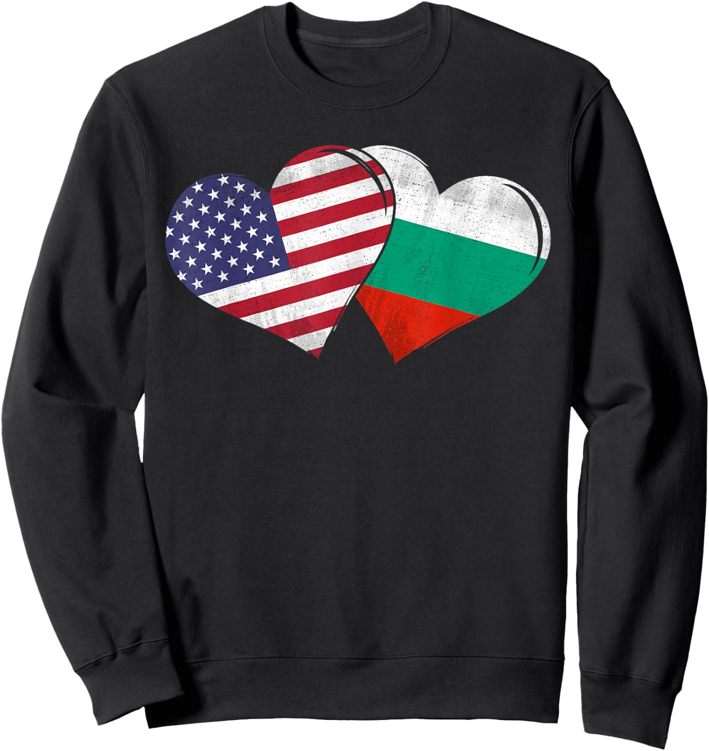 Vintage Bulgaria - American Flag Heart For Bulgarian Sweatshirt - Sweatshirt | Black