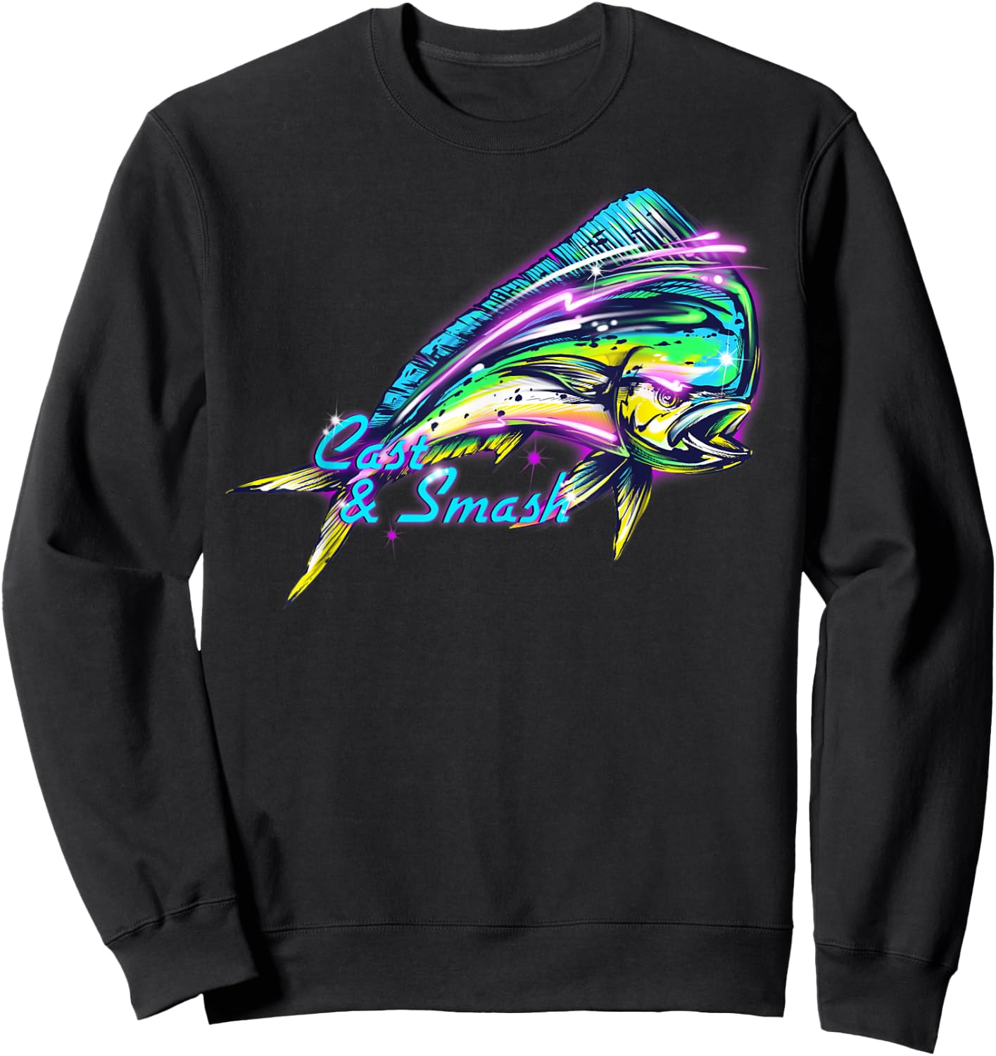 MAHI MAHI Dolphin Fish 80's Style T Shirt Sweatshirt - Sweatshirt | Black