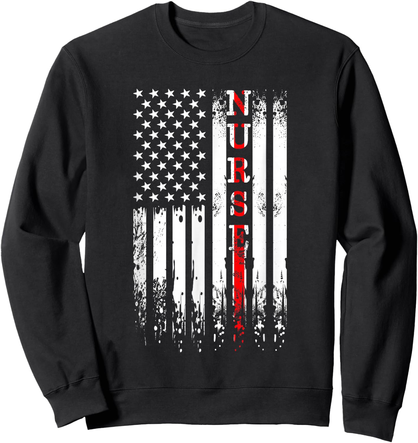 Thin Red Line Nurse - Registered Nurse Sweatshirt - Sweatshirt | Black